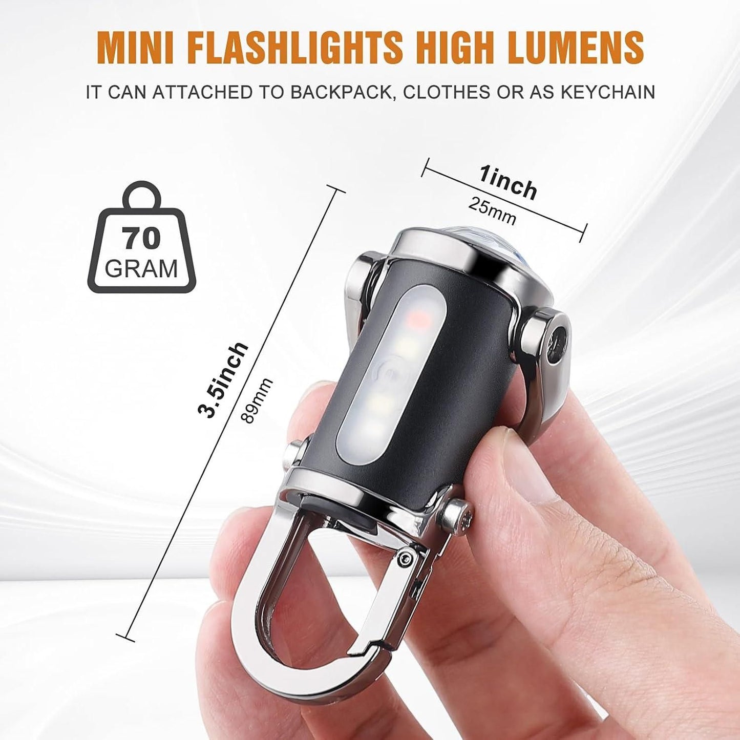 Rechargeable Keychain Flashlights,  Lumens EDC Mini Flashlights